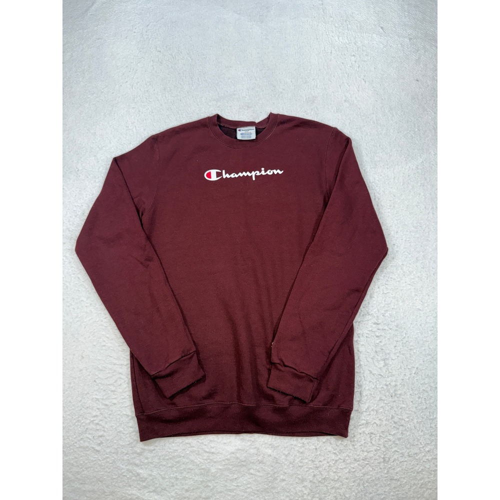 Champion Eco Maroon Burgundy Crewneck Sweatshirt Youth XL Logo Pullover